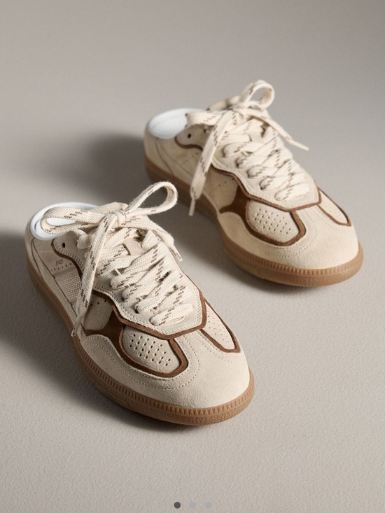 ALOHAS Shoes - ALOHAS Cream Suede Sneakers with Brown Trim